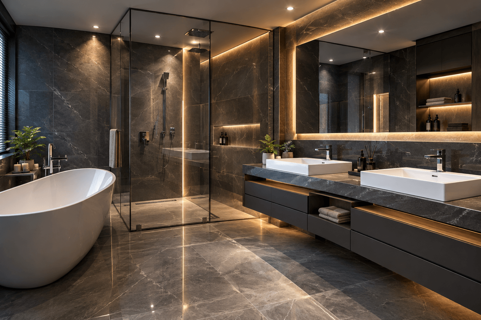 Luxury bathroom renovation by H&H Creations LLC
